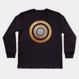 Gold & Silver Glitter Circle Target Kids Long Sleeve T-Shirt